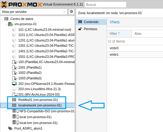 Recursos de Redes SDN en Proxmox VE 8.1